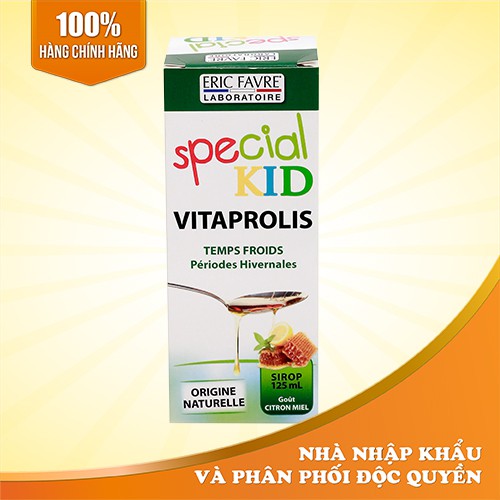 Siro ho chống viêm đường hô hấp thành phần tự nhiên dành cho trẻ em - Special Kid Vitaprolis - Nhập khẩu Pháp (125ml)