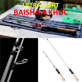 CẦN 4 KHÚC BAISHA GREAT WHITE SHARK ULTRA LIGHT SIÊU RẺ - CHUYÊN CÂU MỒI LURE UL - CÁ TRÁP - CÁ SUỐI