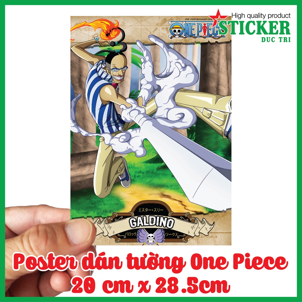 Poster One Piece tranh dán tường. Decal nhựa có cán màng sẳn keo chỉ lột dán. P3