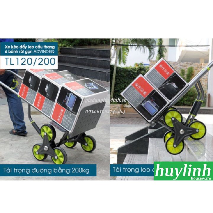 Xe kéo đẩy hàng leo cầu thang Advindeq TL-120/200 - Stanley SXWTD-FT521 - Tải trọng 120kg