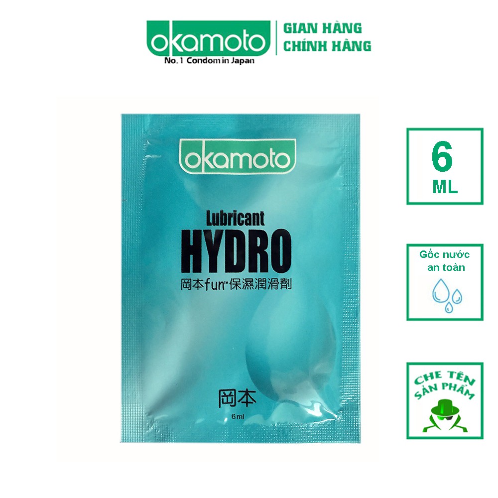 Gel bôi trơn gốc nước cao cấp Okamoto Hydro gói 6ml - Gel bôi trơn âm đạo