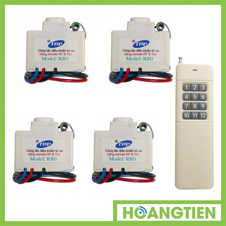 Bộ 4 công tắc điều khiển từ xa IR + RF TPE RI01 + Remote tầm xa 2500m 12 nút R4B12