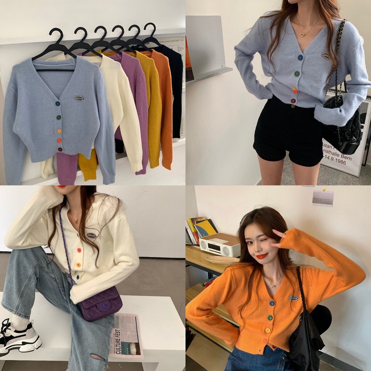 [ Mã 12FASHIONSALE1 giảm 10K đơn 50K ] 【Cocory】 Áo khoác len cardigan dáng rộng thời trang cho nữ