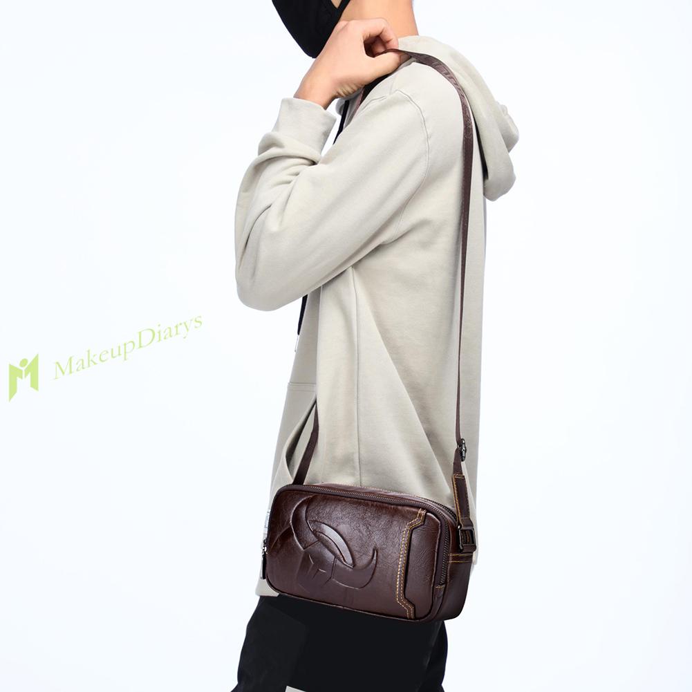 [Hàng Mới] Túi đeo chéo da bò dập nổi vintage màu trơn cho nam | BigBuy360 - bigbuy360.vn