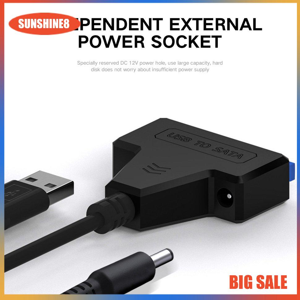 【SUN】Hard Drive Converter Dual USB3.0 2.0 To SATA Adapter Powered Adapters Cables