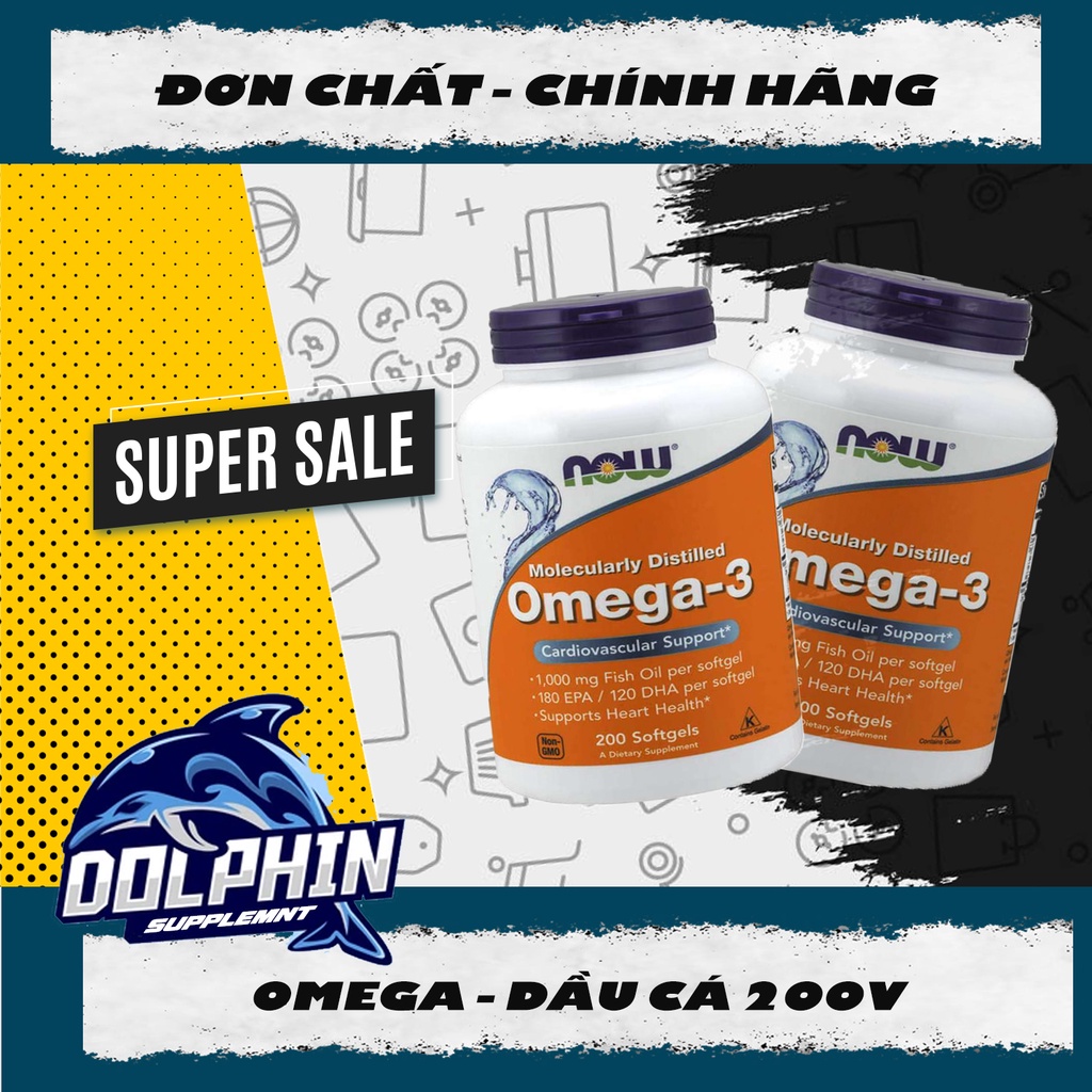 Now Omega 3 - Dầu cá Omega 200 viên - 1,000mg