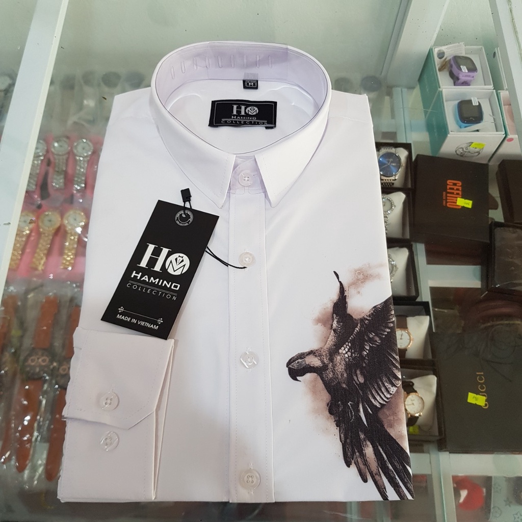 Áo Sơ Mi Nam Cotton Lụa TAHISM019, Áo Sơ Mi Hàn Quốc Họa Tiết 3D Tiết Trên Ngực Trái Dáng Body Dài Tay | BigBuy360 - bigbuy360.vn