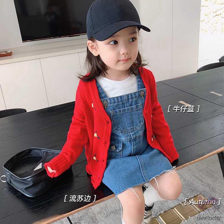 Váy yếm denim phong cách Hàn Quốc xinh xắn dành cho bé gái