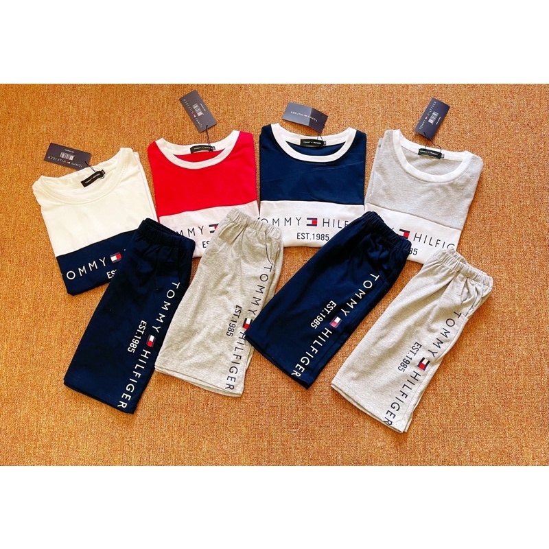 Bộ cộc tay bé trai TOM.MY size 32-61kg chất cotton mềm đẹp