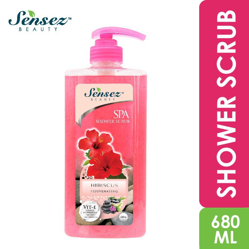 Sữa Tắm Tẩy Tế Bào Chết Hạt Massage Sensez Beauty Trẻ Hóa Dưỡng Ẩm - Hương Hoa Hibiscus - 680ml