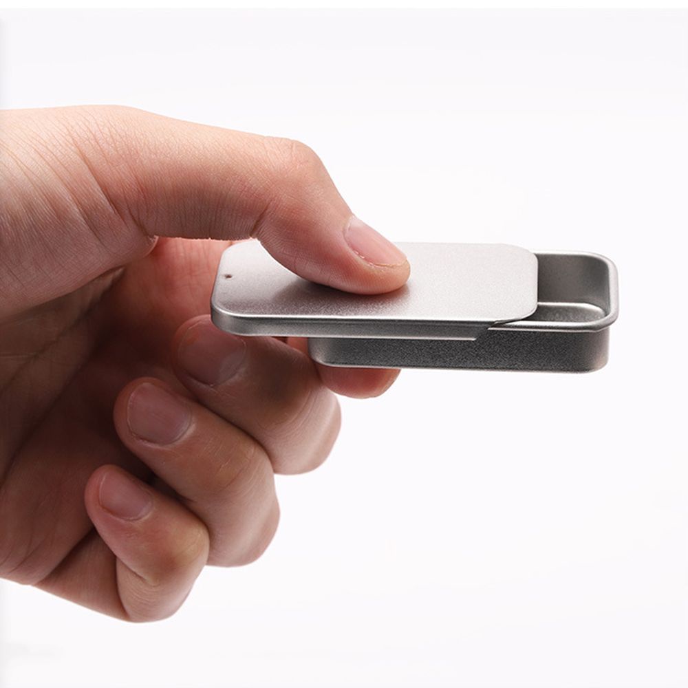 Hộp thiếc mini JARRED đựng xà phòng / nước hoa / lông mày hình chữ nhật màu trơn thiết kế nhỏ gọn tiện dụng