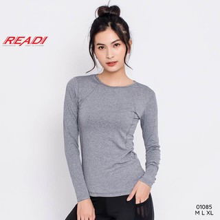 Áo tập gym yoga, chất thun thể thao dài tay cổ tròn READI phối lưới - 01085