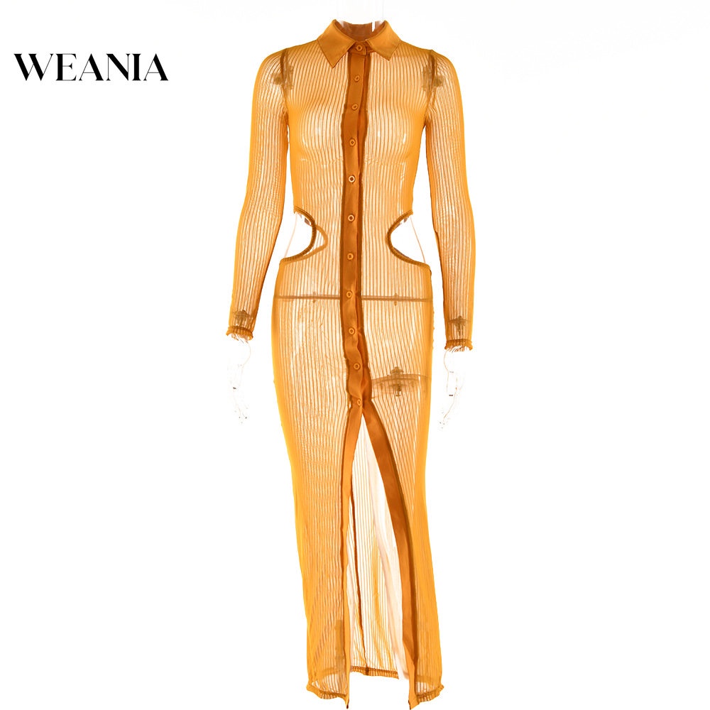 Đầm Maxi Tay Dài Thiết Kế Xuyên Thấu Quyến Rũ