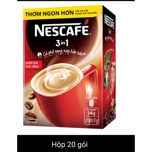 cà phê hòa tan Nescafe 3 in 1 hộp 20 gói