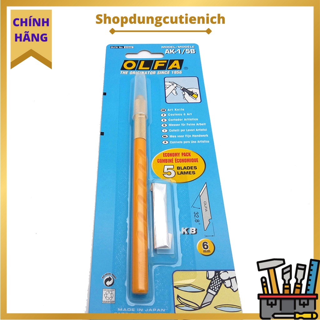 Dao Trổ Thủ Công OLFA AK-1/5B Và  5 Lưỡi Đi Kèm