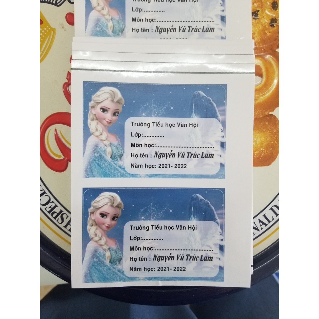 Sét 30 nhãn vở in theo yêu cầu