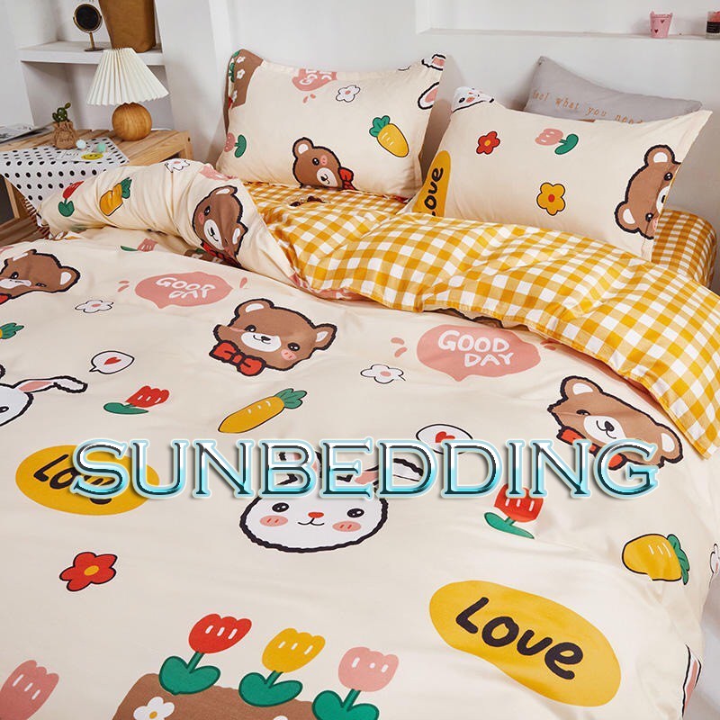 Bộ Chăn Ga Cotton POLY THỎ VÀ GẤUchăn, ga, cotton, ga nệm, chăn ga, cotton poly, chăn nệm, chăn ga gối, bedding️