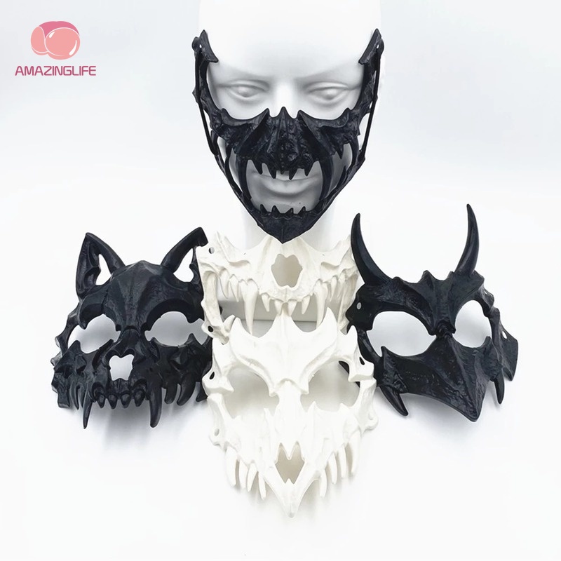 Mặt Nạ Hóa Trang Halloween Hình Quỷ Răng Dài Độc Đáo