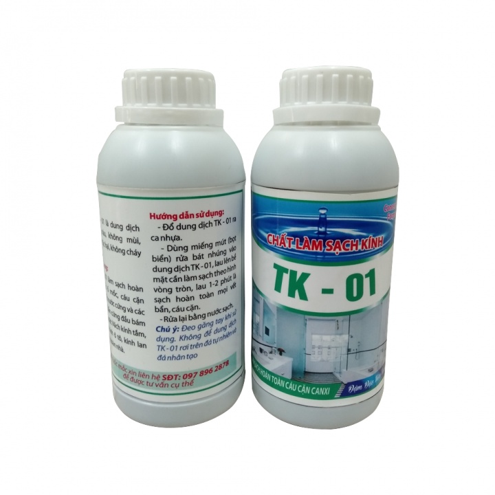 Chất tẩy cặn canxi trên kính TK - 01 - chuyên gia tẩy rửa