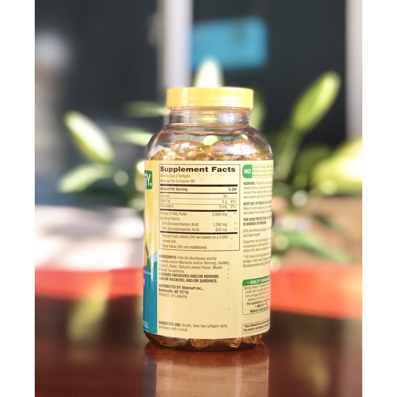 180 viên dầu cá hương chanh spring valley | Thế Giới Skin Care