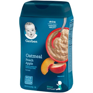 Bột ăn dặm Gerber yến mạch - đào - táo 227gr