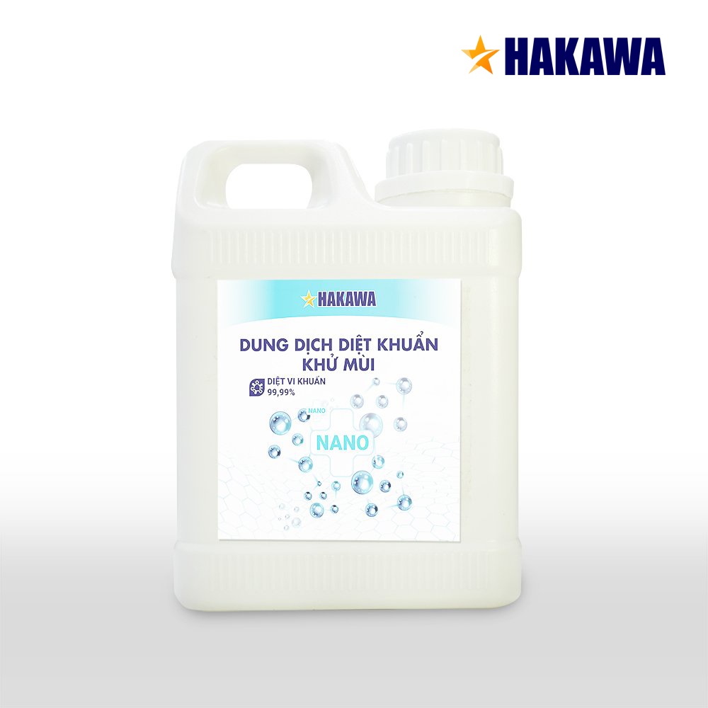 Dung dịch khử mùi diệt khuẩn nano hương chanh sả HAKAWA - HK-1 lít - Sản phẩm chính hãng