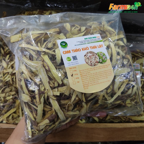 Cam Thảo Khô Thái Lát hỗ trợ cải thiện viêm họng, ngừa sâu răng, dùng cùng trà hoa giúp thanh nhiệt – 100g