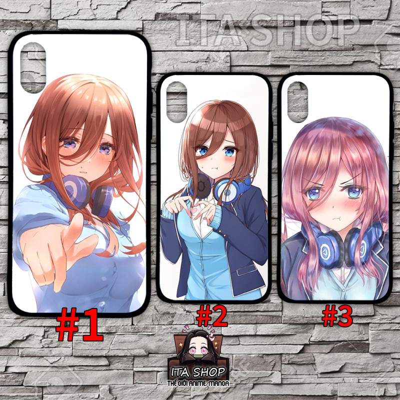 Ốp lưng Miku nakano - Anime 5toubun cho các máy I.phone, Oppo, samsung, xiaomi, realme, Reno,..,