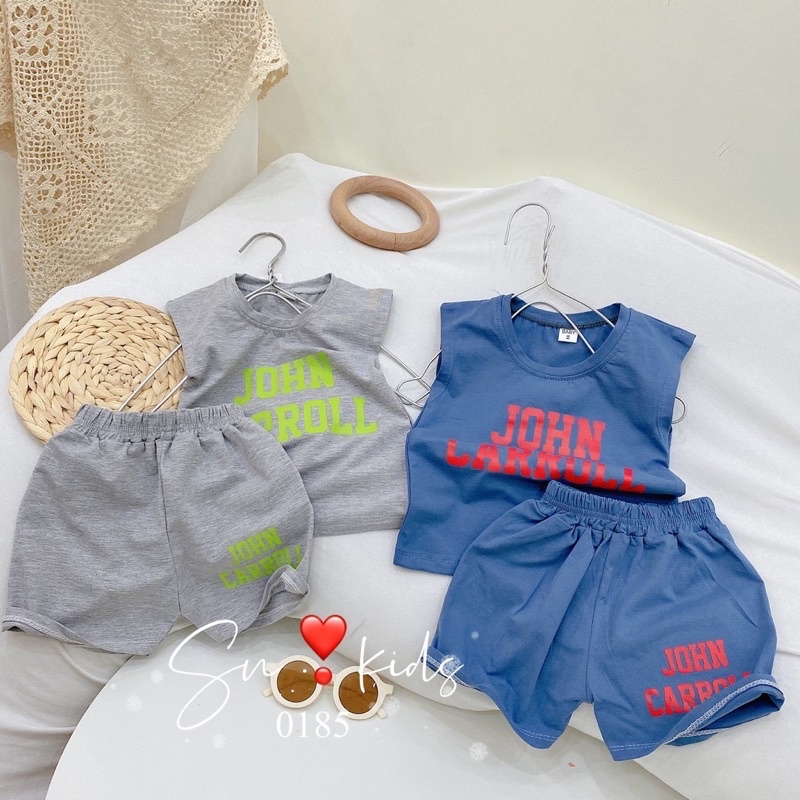 Bộ ba lỗ quần chip thun lạnh Minky Mom in họa tiết đáng yêu cho bé trai bé gái từ 4-15kg mặc ở nhà - Riokids BL4