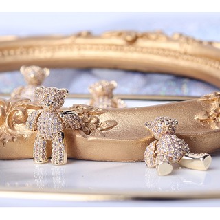 Charm Gấu Chuyển Động Đính Đá Lấp Lánh Cao Cấp Trang Trí Móng Tay