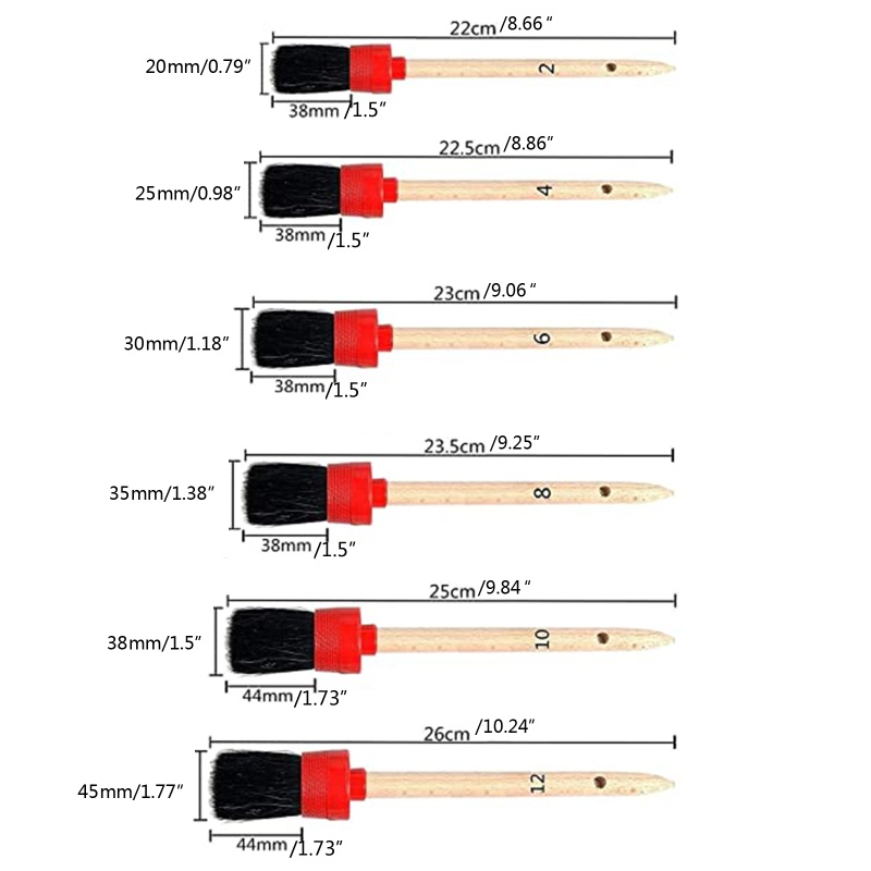 Bộ 11 Cọ Vệ Sinh Vành Xe Máy/Xe Đạp Đa Năng Sợi Mềm
