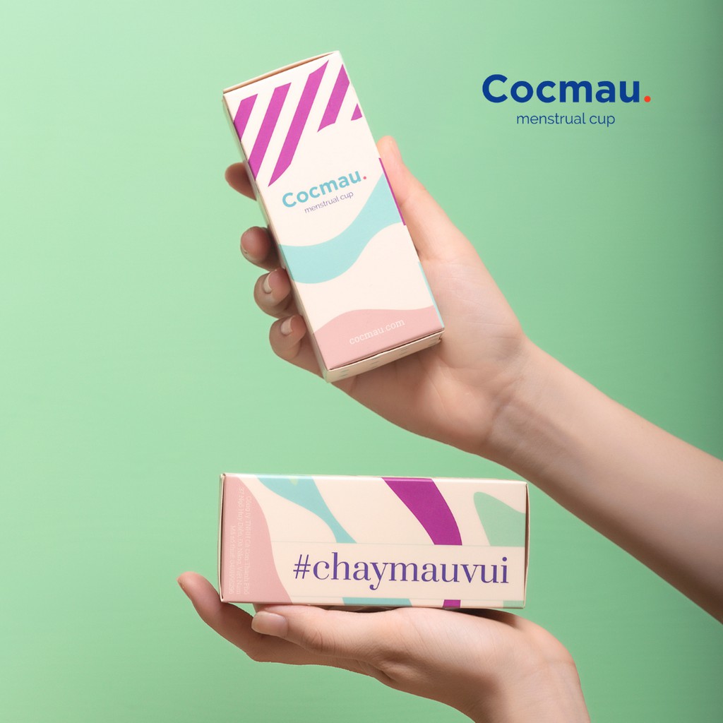 Cốc nguyệt san cải tiến Cocmau - Hồng Pastel - Cuống tròn dễ tháo - Thiết kế vành ẩn nhỏ gọn - 100% silicone y tế