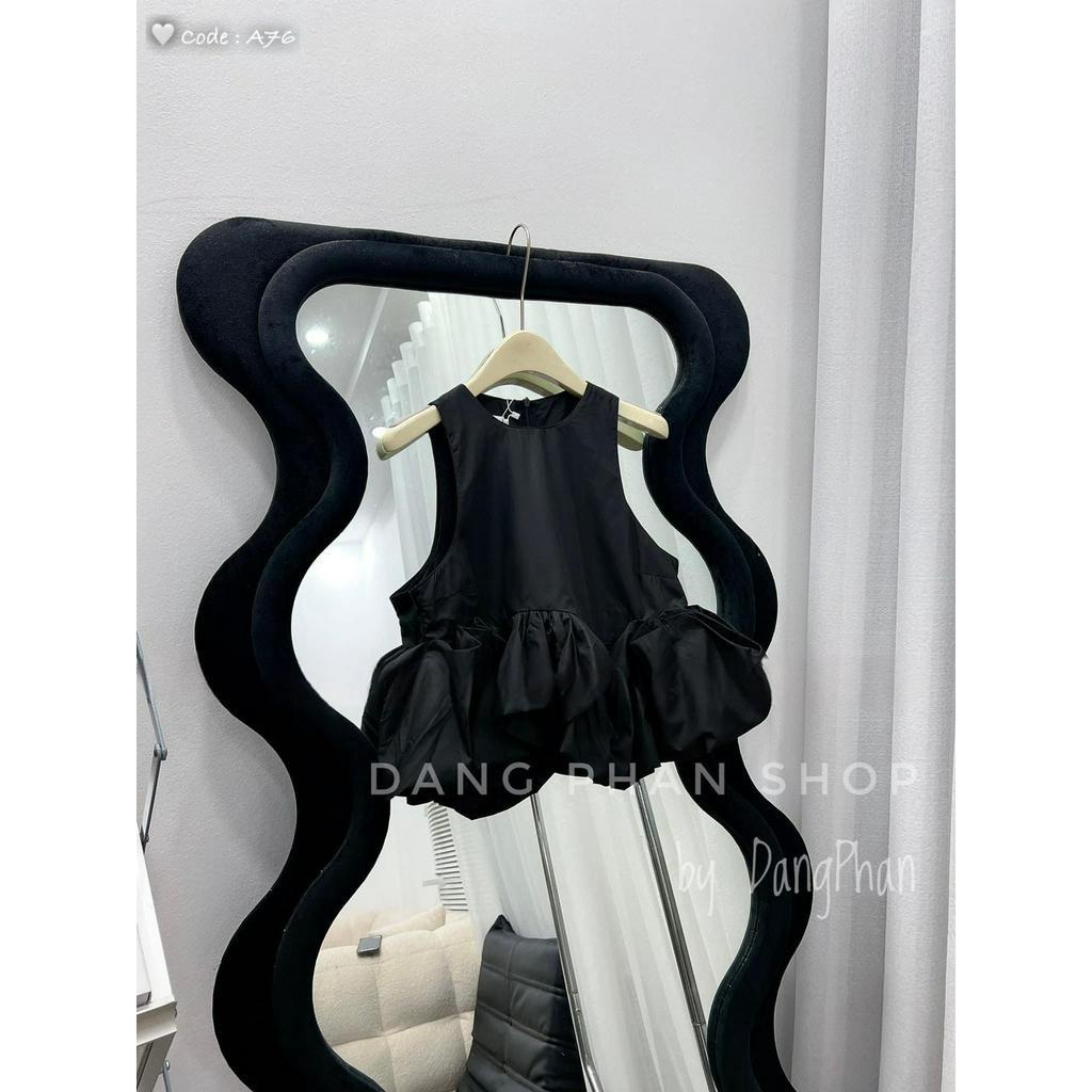áo kiểu ba lỗ sát nách phối bèo dưới tiểu thư