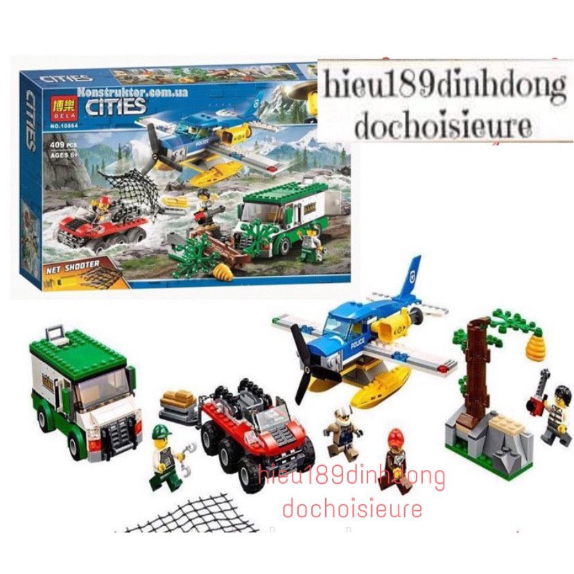 Lắp ráp xếp hình 10864 : Thủy Phi Cơ máy bay Cảnh Sát Bắt Cướp