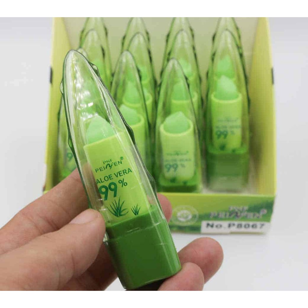 Son Dưỡng Môi Nha Đam Aloe Vera 99% Chính Hãng Môi Hồng Căng Mộng Chuẩn Hotgir - Son Gió Có Màu