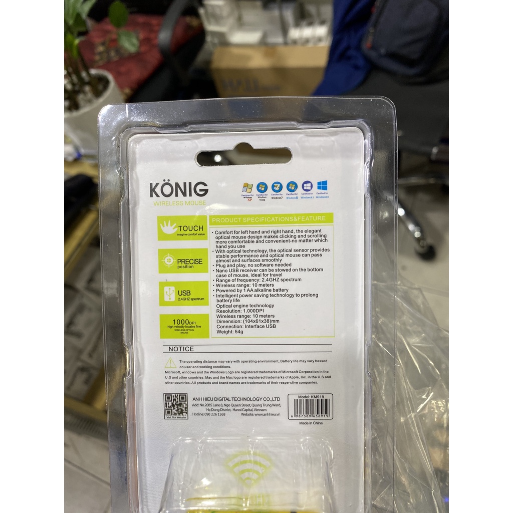 Chuột không dây KONIG KM 919 - hàng chính hãng