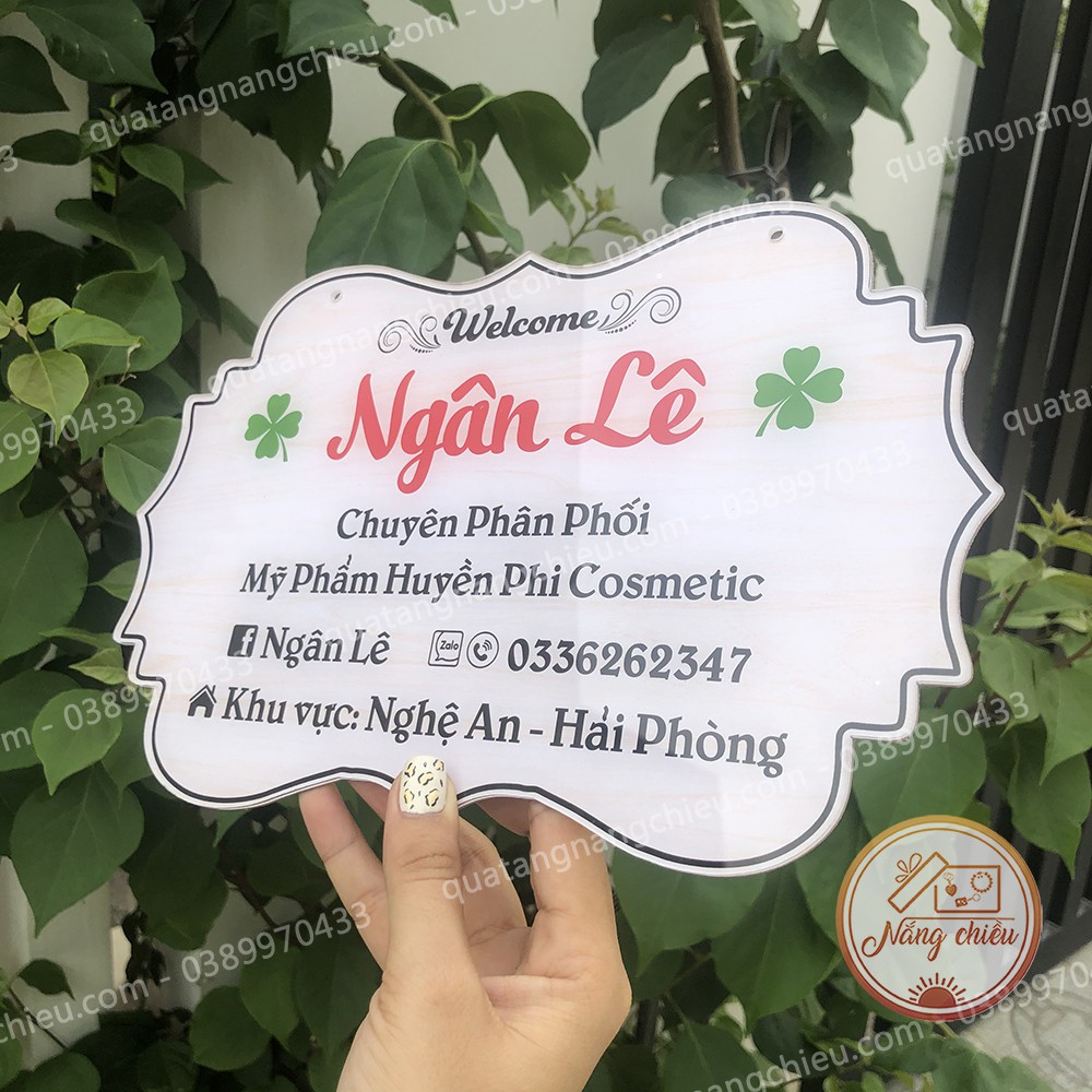 Bảng hiệu  dành shop bán hàng online, cho chuối hệ thống mỹ phẩm,  treo trước cửa shop, chất liệu mica an toàn