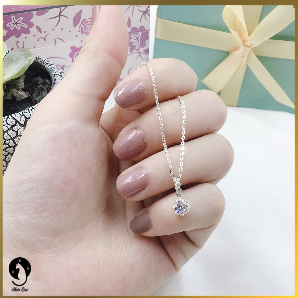 Dây chuyền nữ Full đá trắng trang sức vòng cổ đẹp bạc s925 - miêu bạc