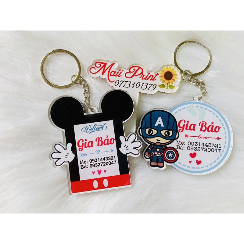 MÓC KHOÁ TREO BALO CHO BÉ IN THEO YÊU CẦU