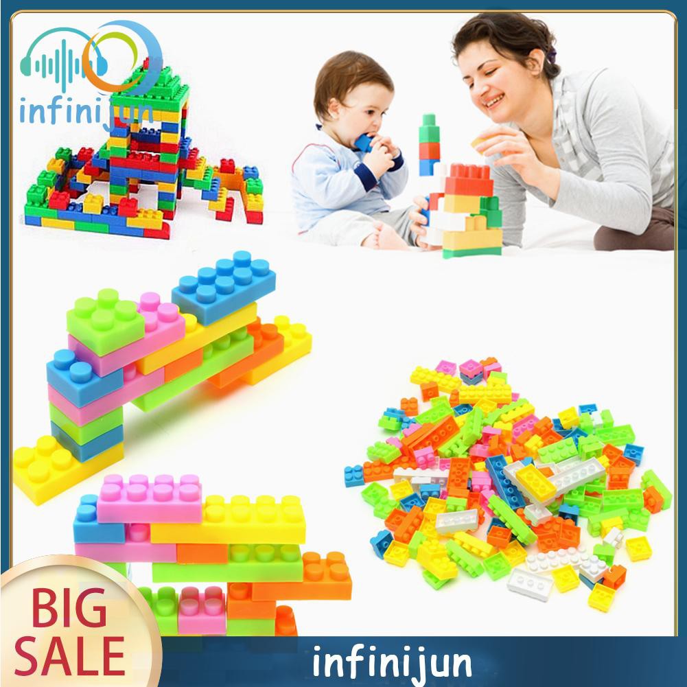 Bộ 144 khối nhựa xếp hình cho bé