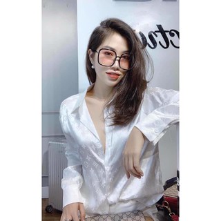 ÁO SƠ MI LỤA IN CHỮ CHÌM