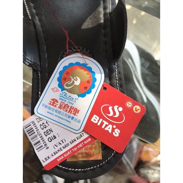Dép gà Bitas khuy cúc chính hãng thời trang, sang chảnh đúng form đế 3F