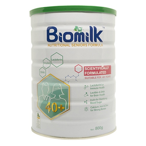 Sữa bột Biomilk Nutritional Seniors Formula 40+ dành cho người trung niên lon 800g date T8/22, T5/23