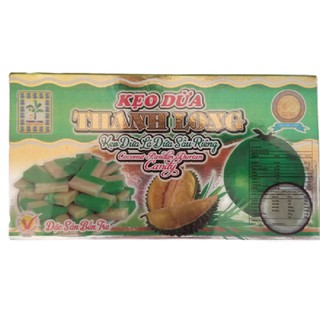Kẹo dừa lá dứa sầu riêng hiệu Thanh Long-đặc sản Bến Tre (300g) - đồ ăn vặt Sài Gòn, thơm ngon đậm vị - ViXi Food