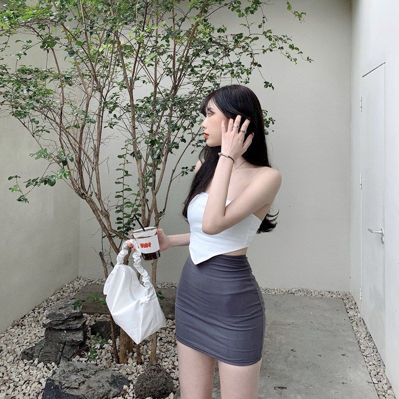 Áo Len Quây Ngực Ngắn Hở Rốn Thời Trang Mùa Hè Phong Cách Mới Dễ Phối Đồ Cho Nữ