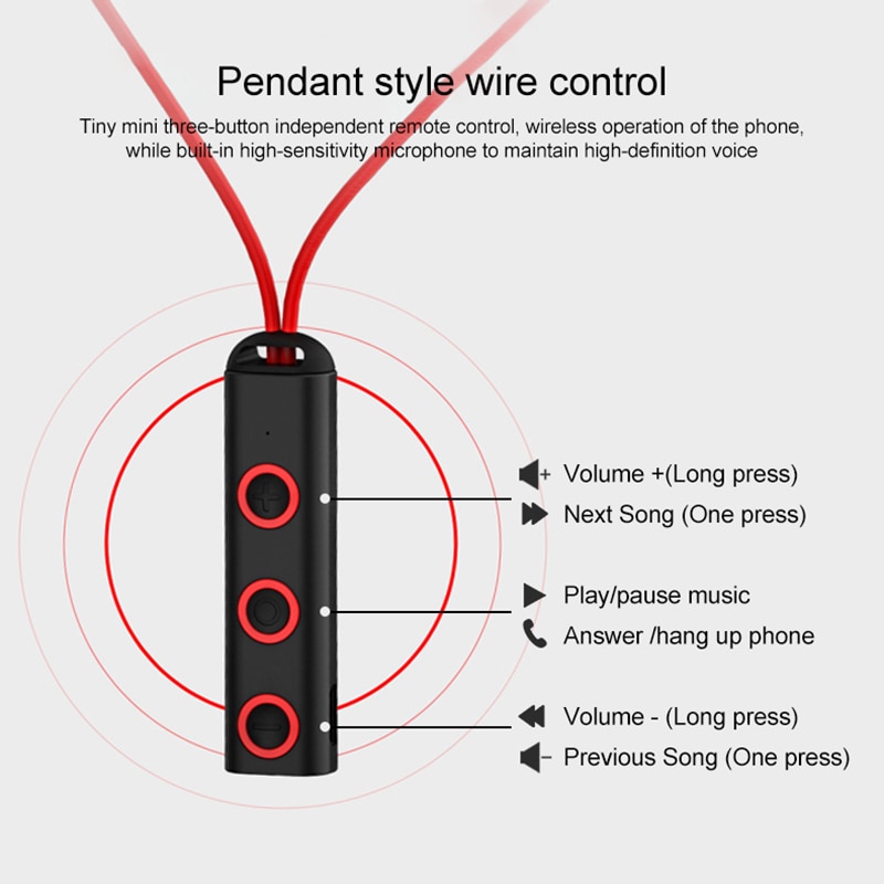 Tai Nghe Bluetooth Thể Thao Bt313 Có Nam Châm Kèm Mic Cho Xiaomi Red Mi Huawei P30