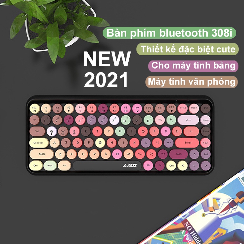 Bàn phím bluetooth,bàn phím ko dây AJAZZ 308i-Tương thích cho ip,Android,máy tính táo,Laptop|Cute