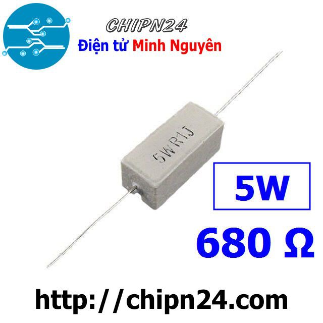 [3 CON] Điện Trở Công Suất 680R 5W