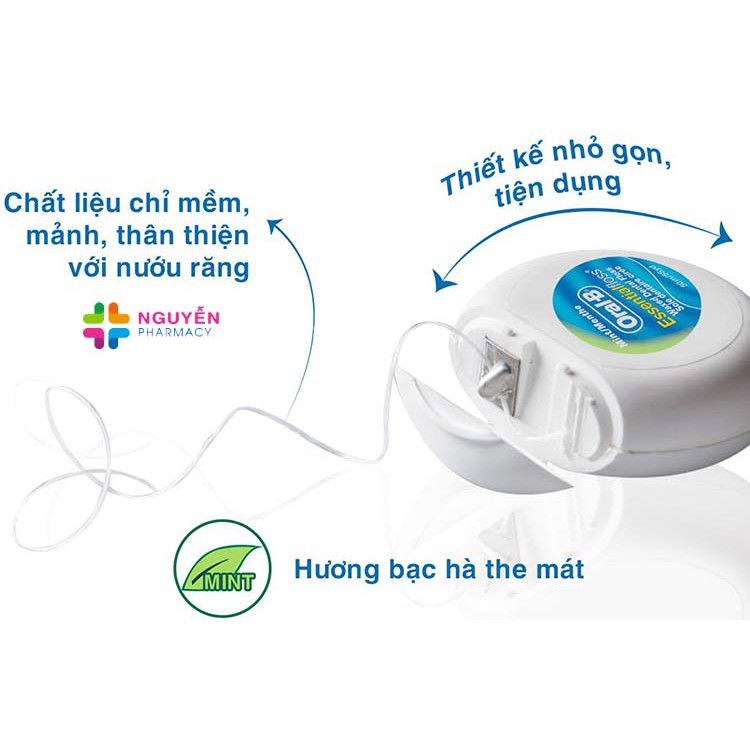 Chỉ Nha Khoa Oral-B Essential Floss 50m - Hương Bạc Hà The Mát