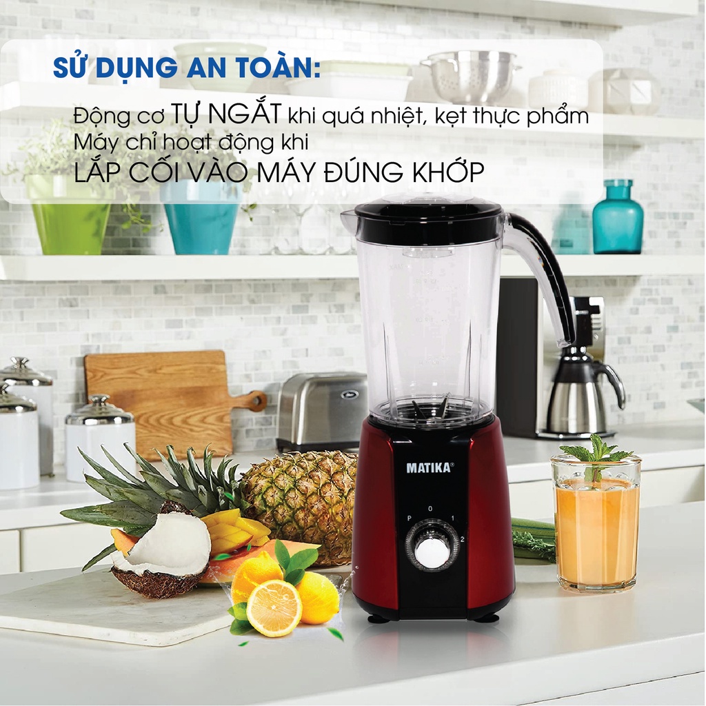 [Mã BMBAU300 giảm 10% đơn 499K] [Mã ELHA22 giảm 5% đơn 300K] Máy Xay Sinh Tố Đa Năng MATIKA 3 Cối MTK-3121